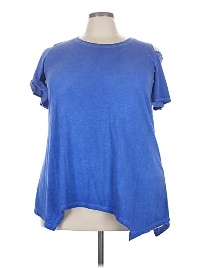 Pre-owned Lane Bryant Short Sleeve T-shirt In Blue