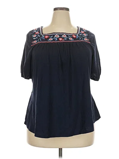 Pre-owned Lane Bryant Short Sleeve T-shirt In Blue