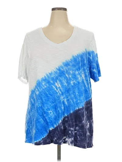 Pre-owned Lane Bryant Short Sleeve T-shirt In Blue