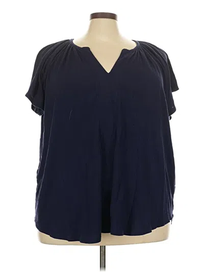 Pre-owned Lane Bryant Short Sleeve T-shirt In Blue