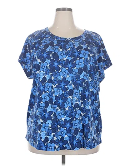 Pre-owned Lane Bryant Short Sleeve T-shirt In Blue