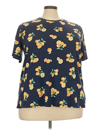 Pre-owned Lane Bryant Short Sleeve T-shirt In Blue