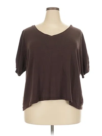 Pre-owned Lane Bryant Short Sleeve T-shirt In Brown