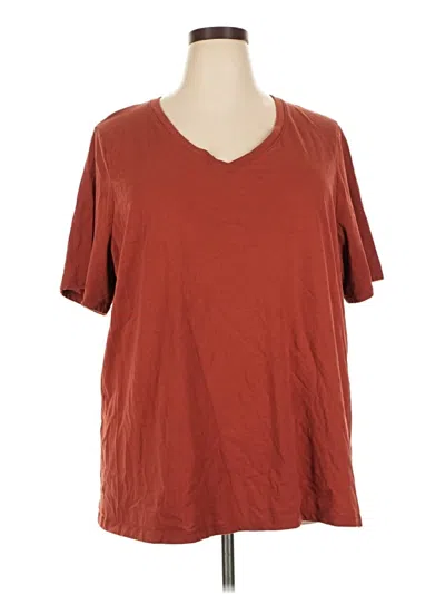 Pre-owned Lane Bryant Short Sleeve T-shirt In Brown
