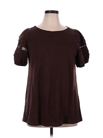 Pre-owned Lane Bryant Short Sleeve T-shirt In Brown