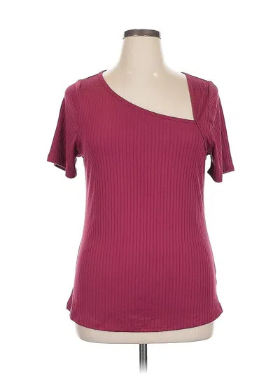 Pre-owned Lane Bryant Short Sleeve T-shirt In Burgundy