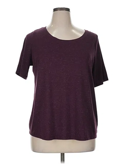 Pre-owned Lane Bryant Short Sleeve T-shirt In Burgundy