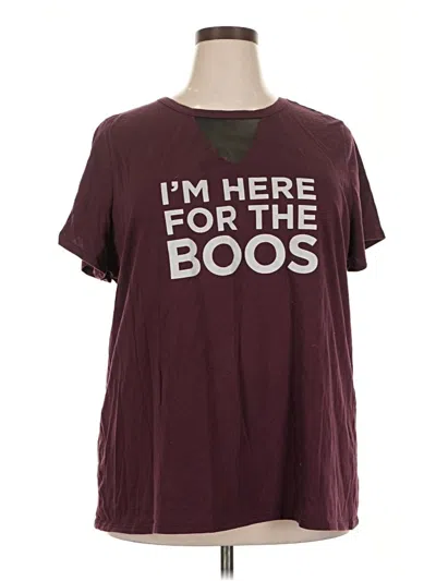 Pre-owned Lane Bryant Short Sleeve T-shirt In Burgundy