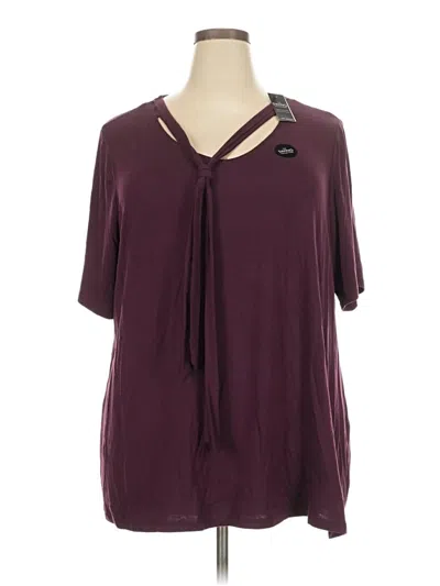 Pre-owned Lane Bryant Short Sleeve T-shirt In Burgundy