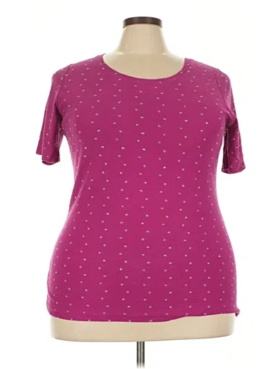 Pre-owned Lane Bryant Short Sleeve T-shirt In Burgundy