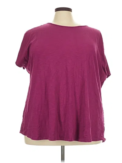 Pre-owned Lane Bryant Short Sleeve T-shirt In Burgundy