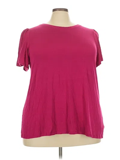 Pre-owned Lane Bryant Short Sleeve T-shirt In Burgundy