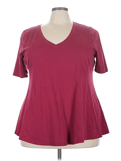 Pre-owned Lane Bryant Short Sleeve T-shirt In Burgundy