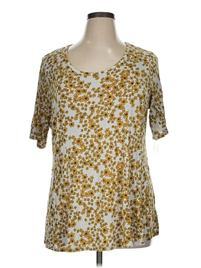 Pre-owned Lane Bryant Short Sleeve T-shirt In Gold