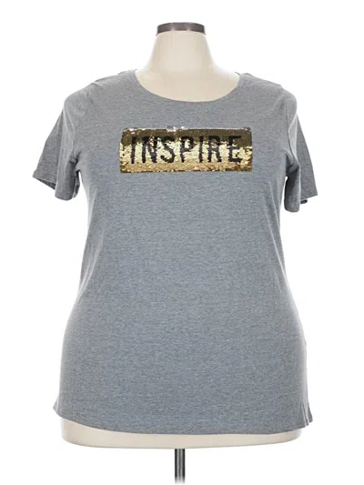 Pre-owned Lane Bryant Short Sleeve T-shirt In Gray