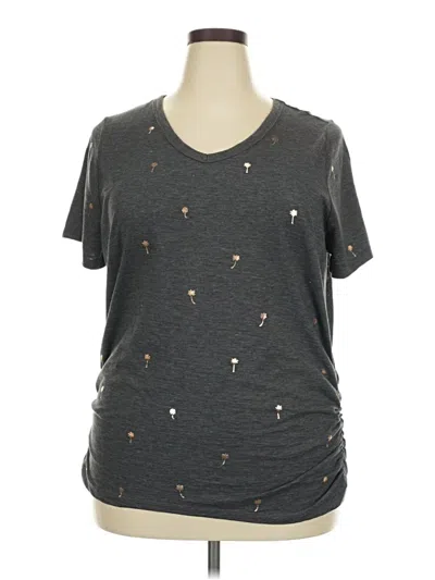 Pre-owned Lane Bryant Short Sleeve T-shirt In Gray