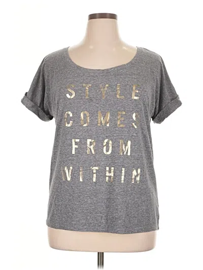 Pre-owned Lane Bryant Short Sleeve T-shirt In Gray
