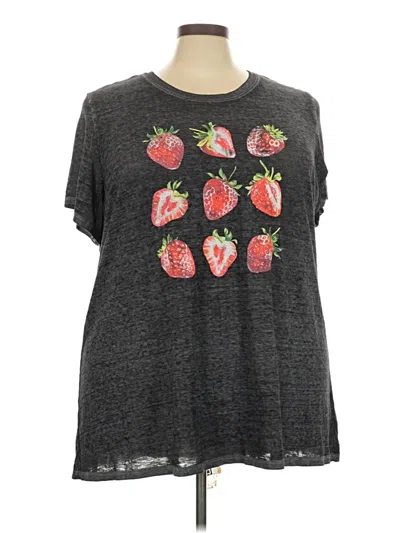 Pre-owned Lane Bryant Short Sleeve T-shirt In Gray
