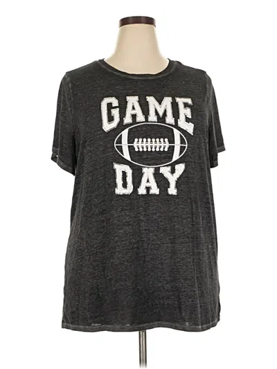 Pre-owned Lane Bryant Short Sleeve T-shirt In Gray
