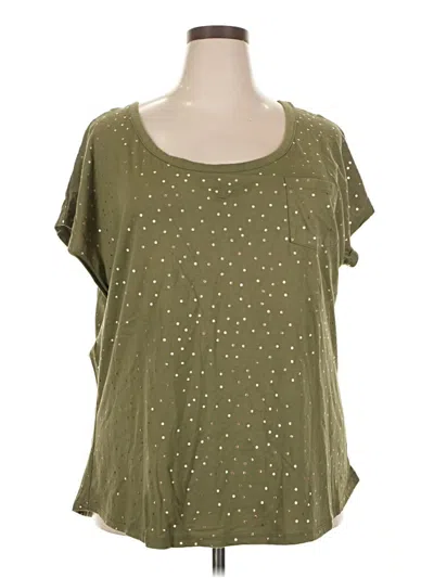 Pre-owned Lane Bryant Short Sleeve T-shirt In Green