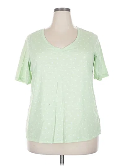 Pre-owned Lane Bryant Short Sleeve T-shirt In Green