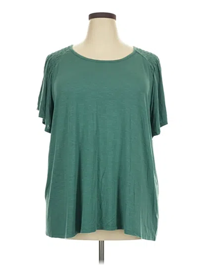 Pre-owned Lane Bryant Short Sleeve T-shirt In Green