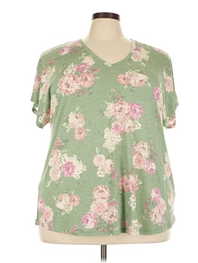 Pre-owned Lane Bryant Short Sleeve T-shirt In Green