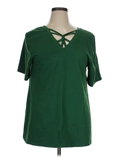 Pre-owned Lane Bryant Short Sleeve T-shirt In Green