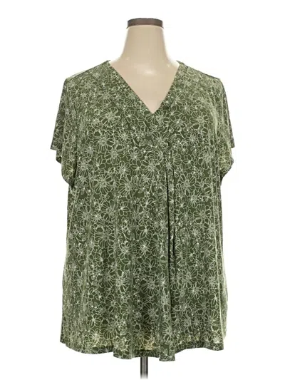 Pre-owned Lane Bryant Short Sleeve T-shirt In Green