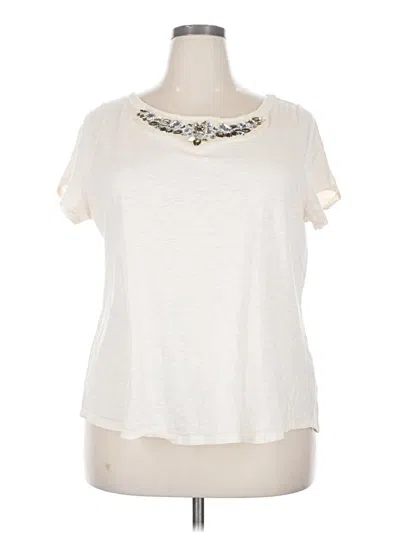 Pre-owned Lane Bryant Short Sleeve T-shirt In Ivory