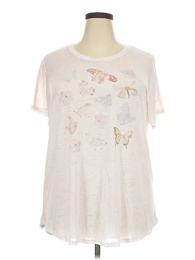 Pre-owned Lane Bryant Short Sleeve T-shirt In Ivory