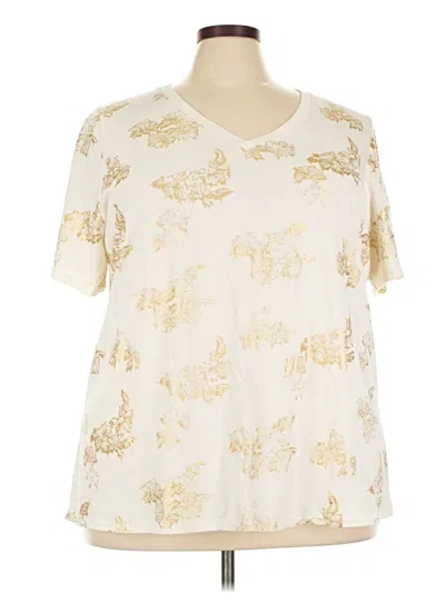 Pre-owned Lane Bryant Short Sleeve T-shirt In Ivory