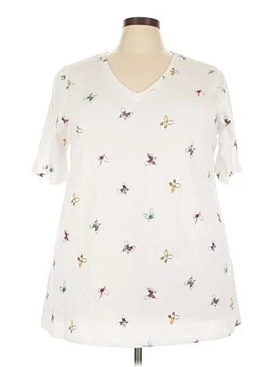 Pre-owned Lane Bryant Short Sleeve T-shirt In Ivory