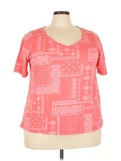 Pre-owned Lane Bryant Short Sleeve T-shirt In Pink
