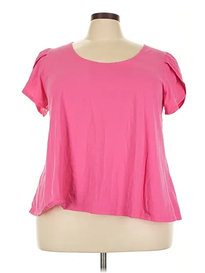 Pre-owned Lane Bryant Short Sleeve T-shirt In Pink