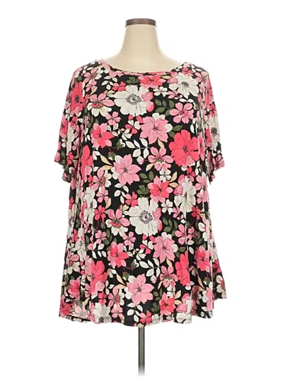 Pre-owned Lane Bryant Short Sleeve T-shirt In Pink
