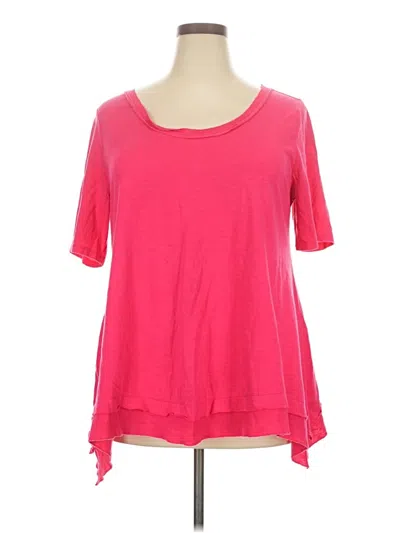 Pre-owned Lane Bryant Short Sleeve T-shirt In Pink
