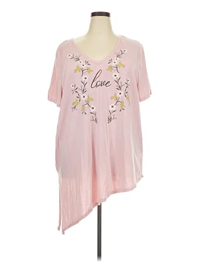 Pre-owned Lane Bryant Short Sleeve T-shirt In Pink