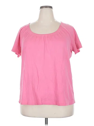 Pre-owned Lane Bryant Short Sleeve T-shirt In Pink