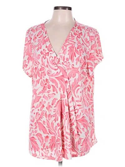 Pre-owned Lane Bryant Short Sleeve T-shirt In Pink