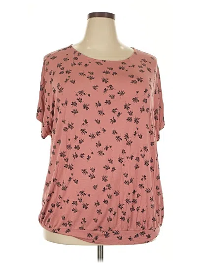 Pre-owned Lane Bryant Short Sleeve T-shirt In Pink