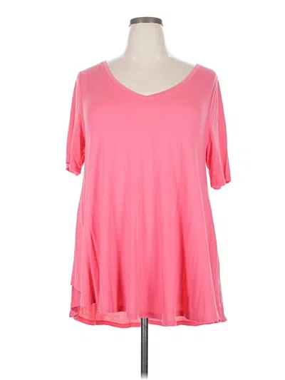 Pre-owned Lane Bryant Short Sleeve T-shirt In Pink