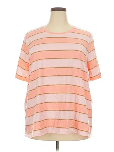 Pre-owned Lane Bryant Short Sleeve T-shirt In Pink