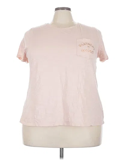 Pre-owned Lane Bryant Short Sleeve T-shirt In Pink