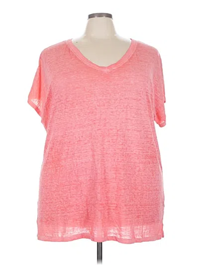 Pre-owned Lane Bryant Short Sleeve T-shirt In Pink
