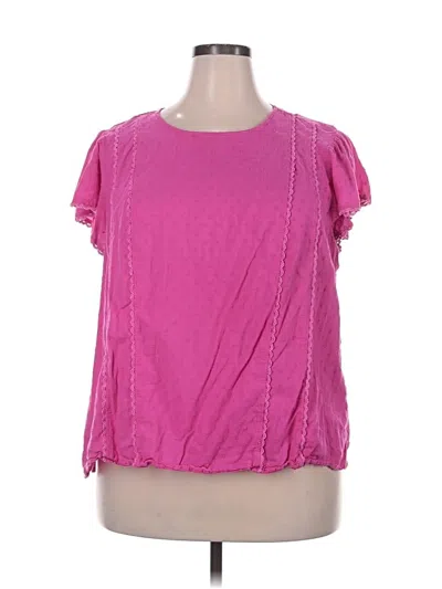 Pre-owned Lane Bryant Short Sleeve T-shirt In Pink