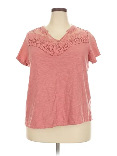 Pre-owned Lane Bryant Short Sleeve T-shirt In Pink