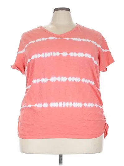 Pre-owned Lane Bryant Short Sleeve T-shirt In Pink