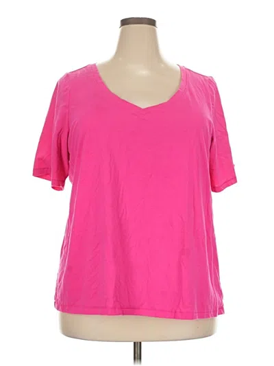 Pre-owned Lane Bryant Short Sleeve T-shirt In Pink