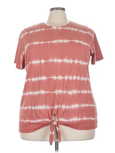 Pre-owned Lane Bryant Short Sleeve T-shirt In Pink